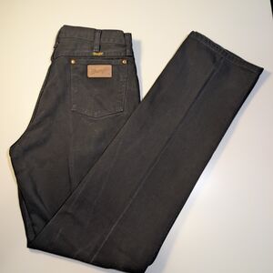 VTG Wrangler 13MWZ Black Jeans Made in USA Cowboy Cut Western 34x36 (33x35)